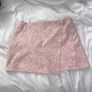Pink floral mini skirt